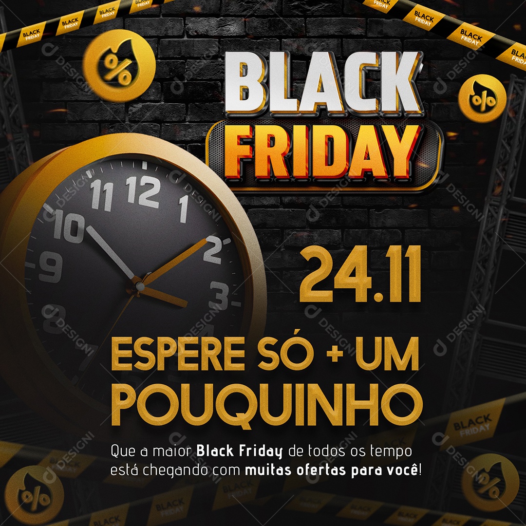 Social Media Feed Black Friday Espere Só + Um Pouquinho PSD Editável