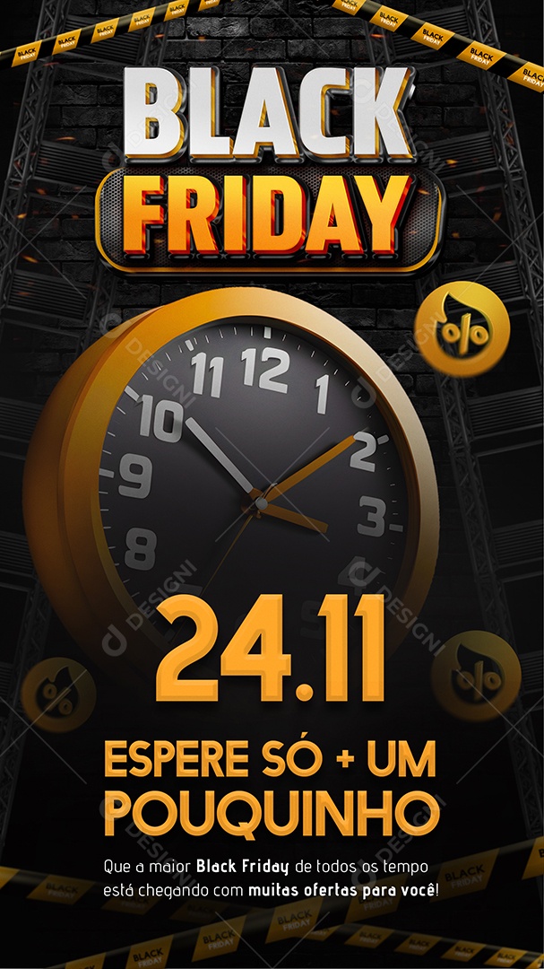 Social Media Story Black Friday Espere Só + Um Pouquinho PSD Editável
