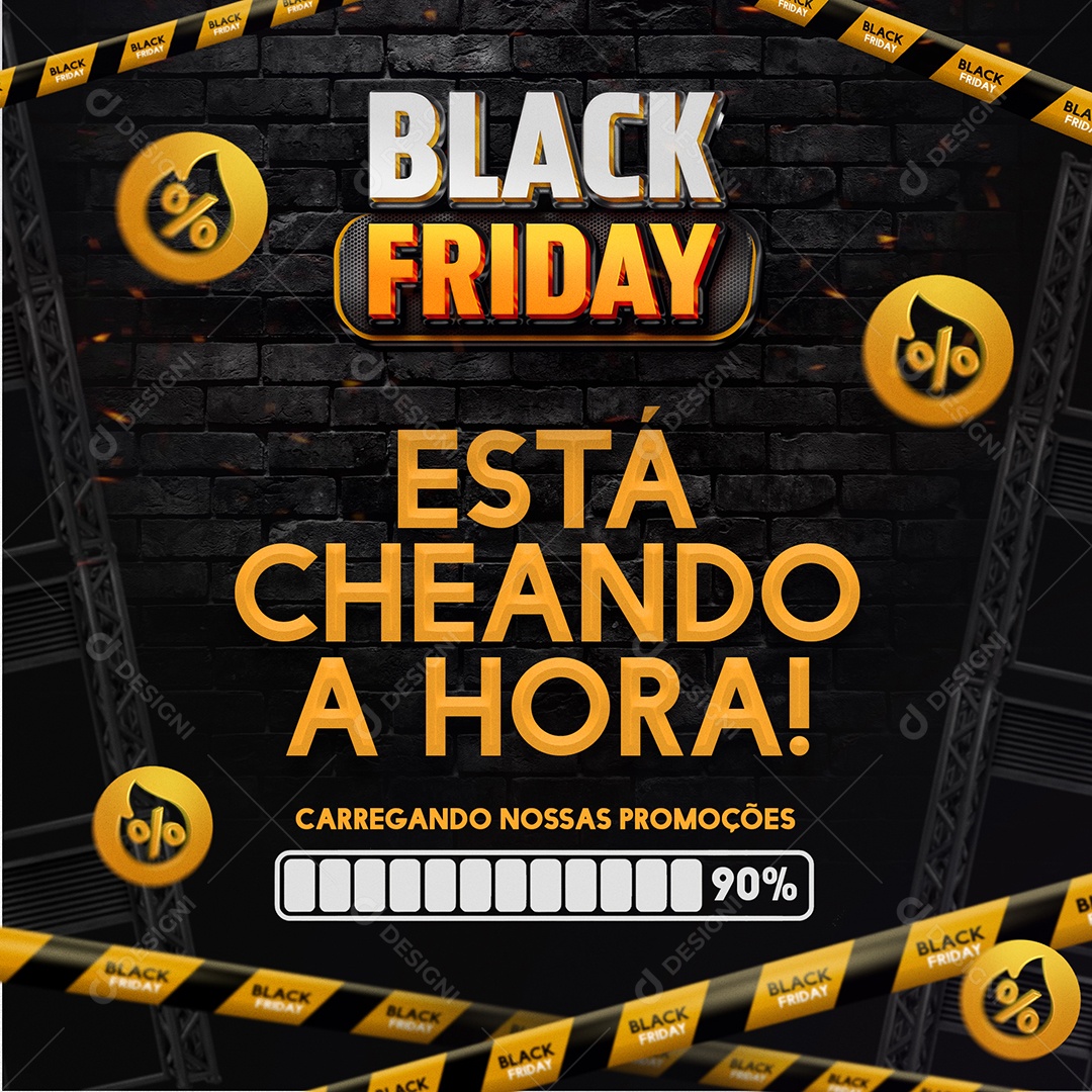 Social Media Feed Black Friday Está Chegando a Hora PSD Editável