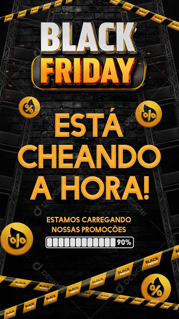 Social Media Story Black Friday Está Chegando a Hora PSD Editável