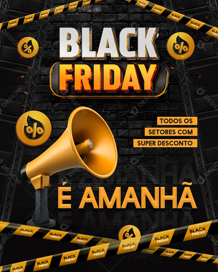 Social Media Story Black Friday é Amanhã Super Desconto PSD Editável