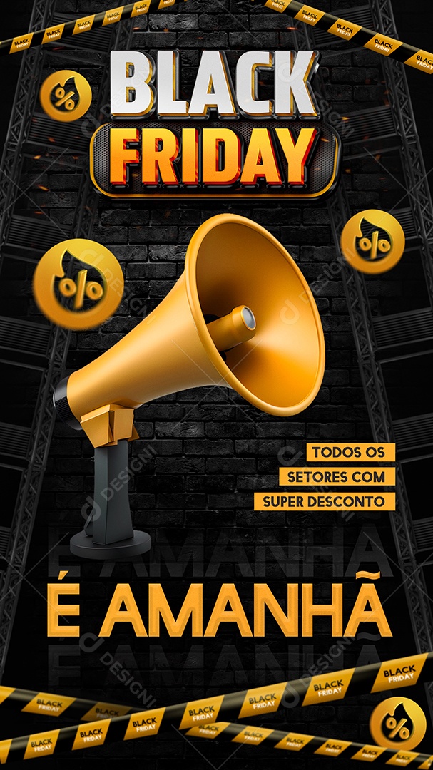 Social Media Story Black Friday é Amanhã Super Desconto PSD Editável