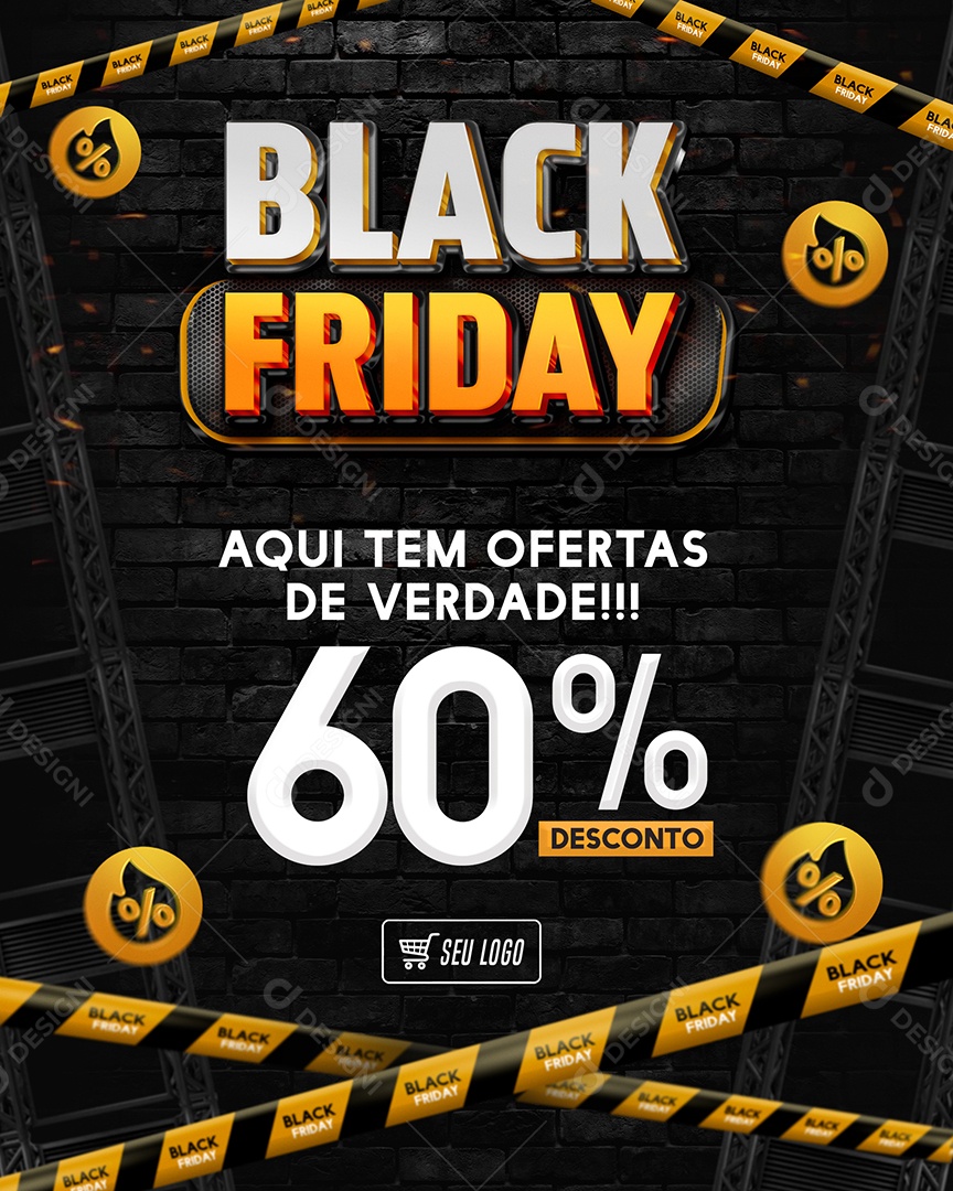 Social Media Story Black Friday Aqui Tem Ofertas PSD Editável