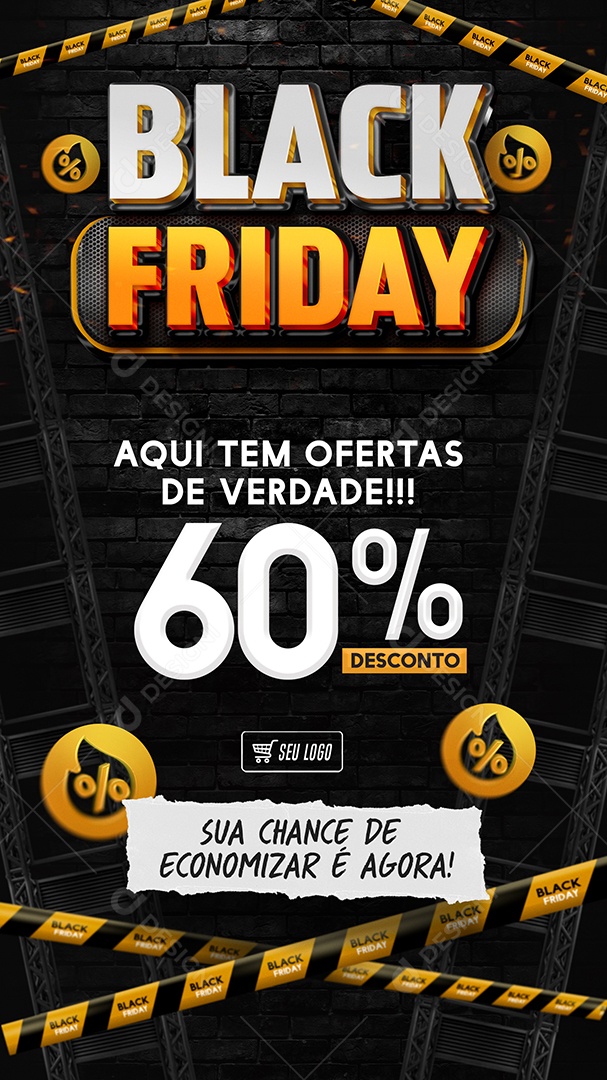 Social Media Story Black Friday Aqui Tem Ofertas PSD Editável