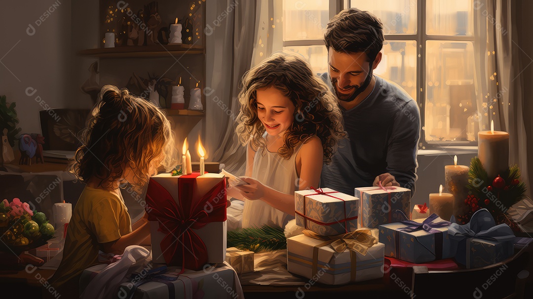 Família se divertindo jogando Dreidel durante o Hanukkah, cores vibrantes e alegria do jogo tradicional