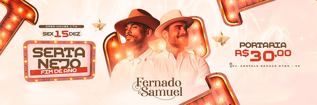 Carrossel Flyer Sertanejo Fim De Ano Fernado & Samuel Social Media PSD Editável