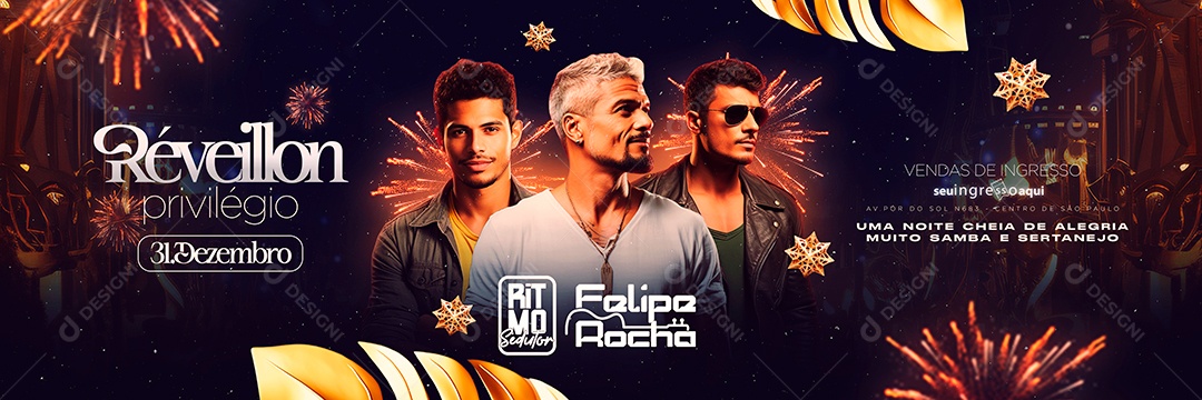 Carrossel Réveillon Privilégio Ritmo Sedutor Felipe Rocha Social Media PSD Editável
