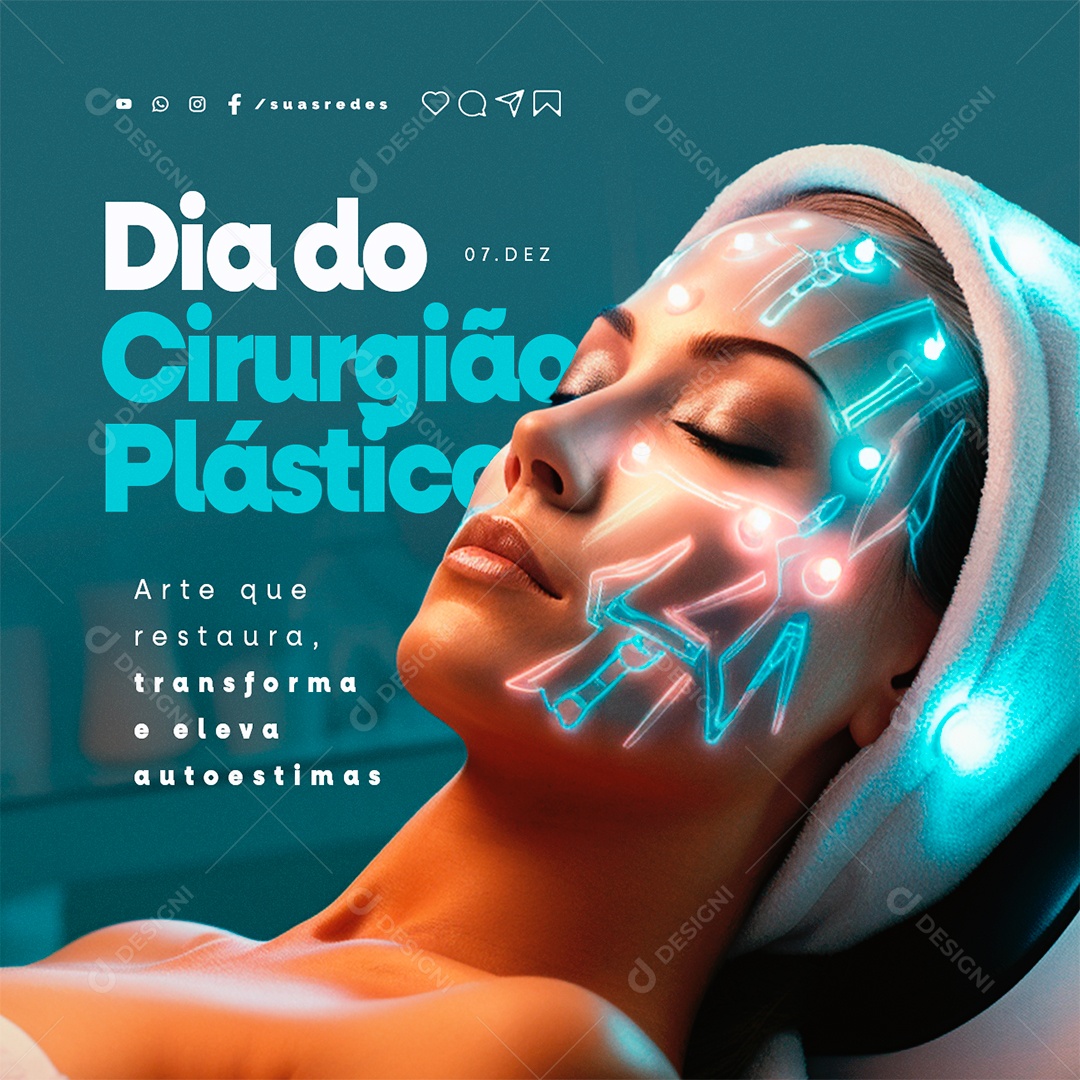 Dia Do Cirurgião Plástico Arte que Restaura Transforma e Eleva Autoestimas Social Media PSD Editável