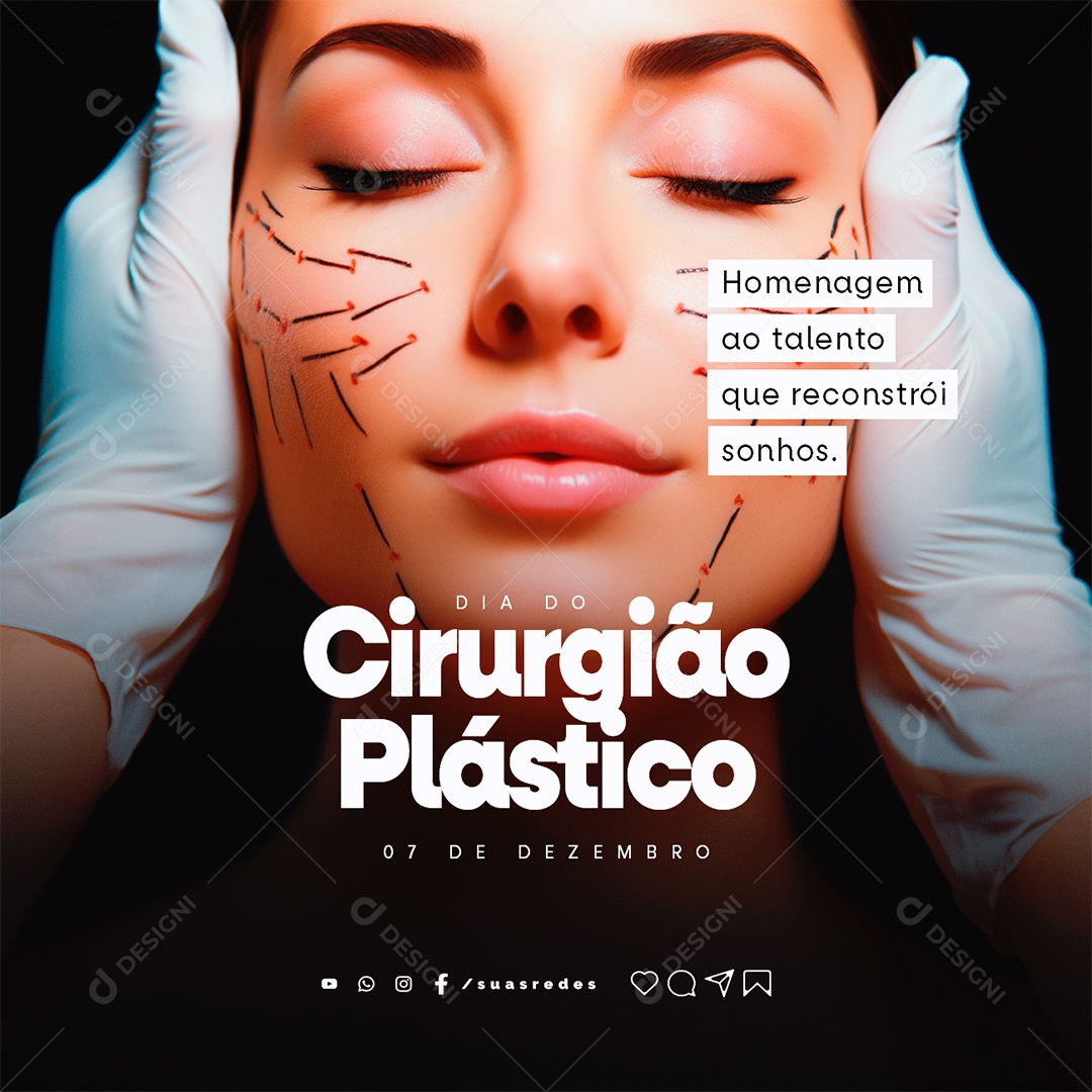 Dia Do Cirurgião Plástico Homenagem ao Talento que Reconstrói Sonhos Social Media PSD Editável