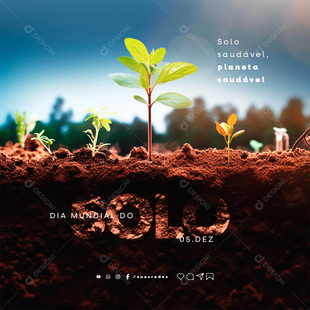 Dia Mundial Do Solo 05 de Dezembro Solo Saudável Planeta Saudável Social Media PSD Editável