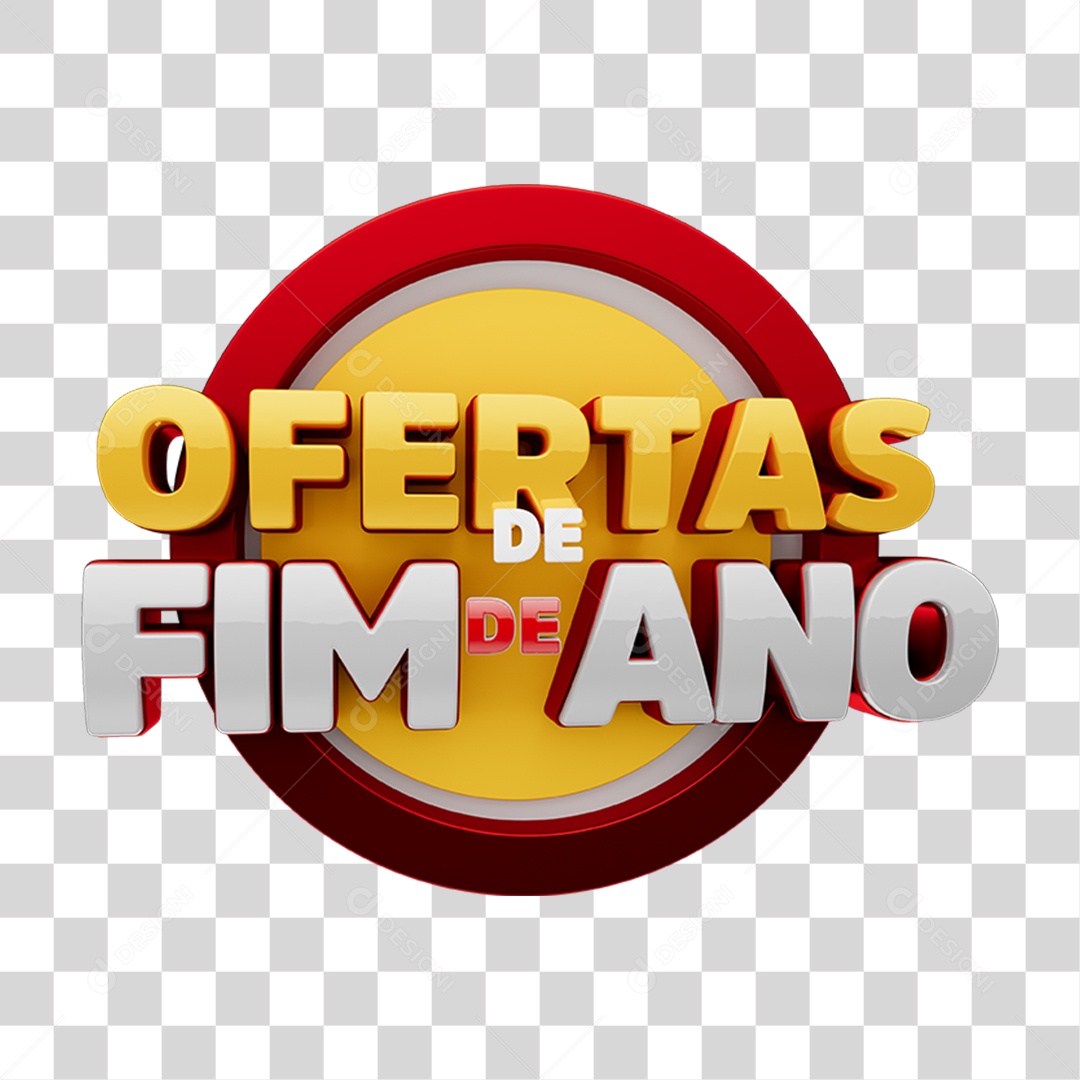 Selo 3D Ofertas de Fim de Ano PNG Transparente