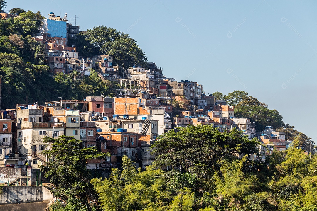 Casas no Morro do Cantagalo no Rio de Janeiro