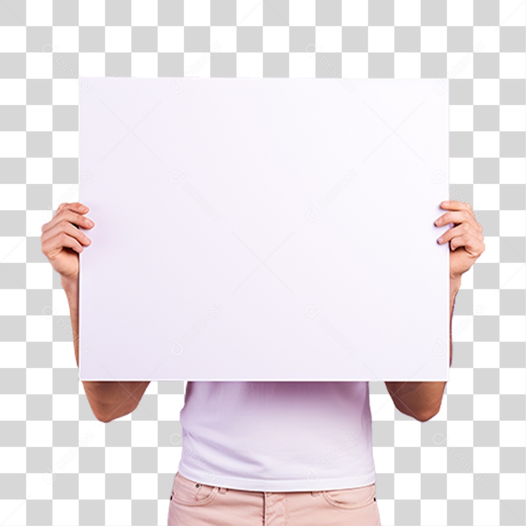 Homem Segurando Placa PNG Transparente