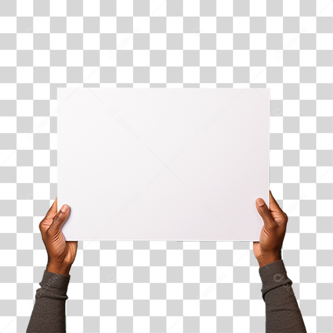 Homem Segurando Placa PNG Transparente