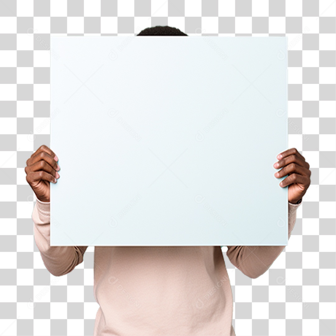 Homem Segurando Placa PNG Transparente