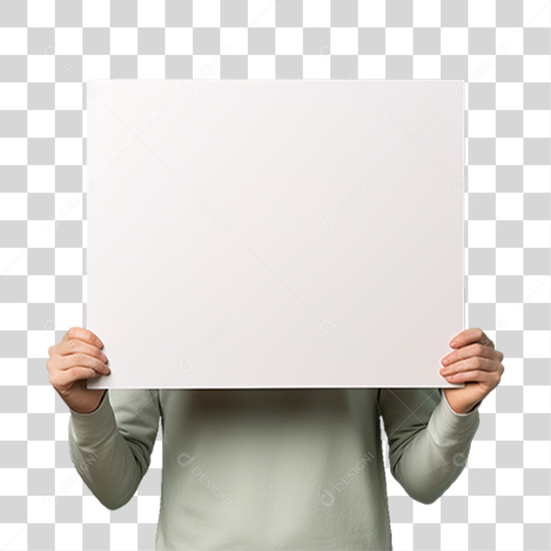 Homem Segurando Placa PNG Transparente