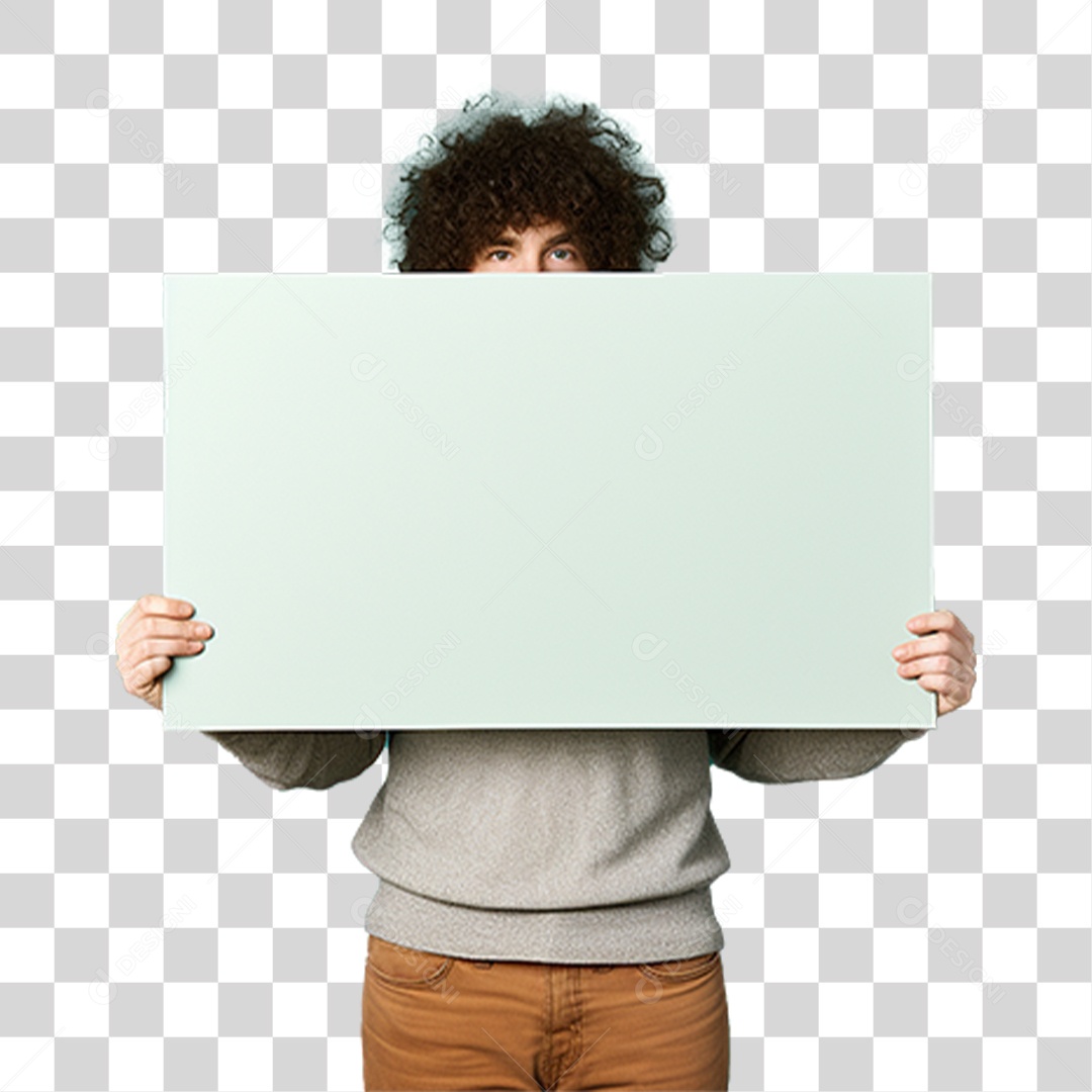 Man Holding Transparent PNG Plate