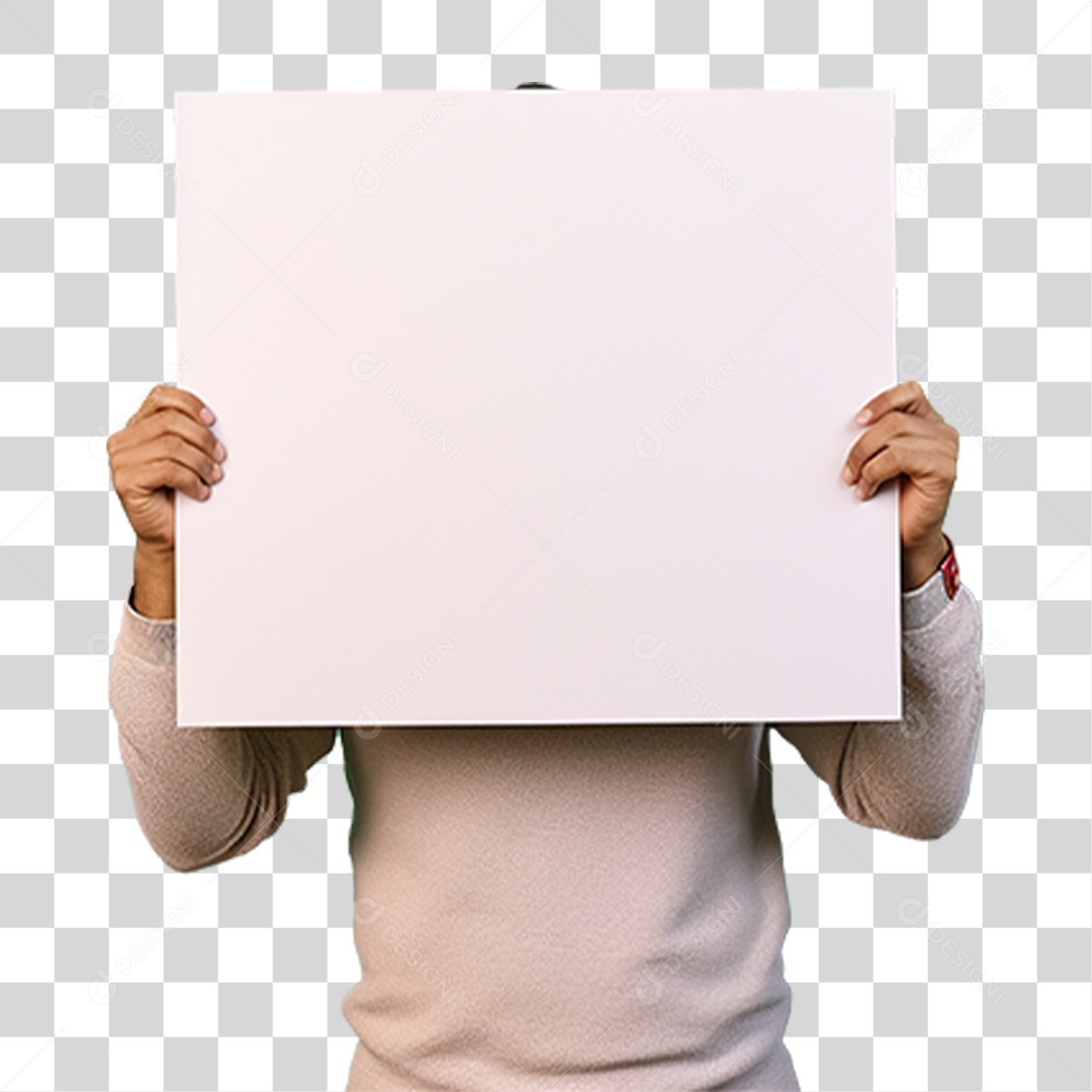 Homem Segurando Placa PNG Transparente