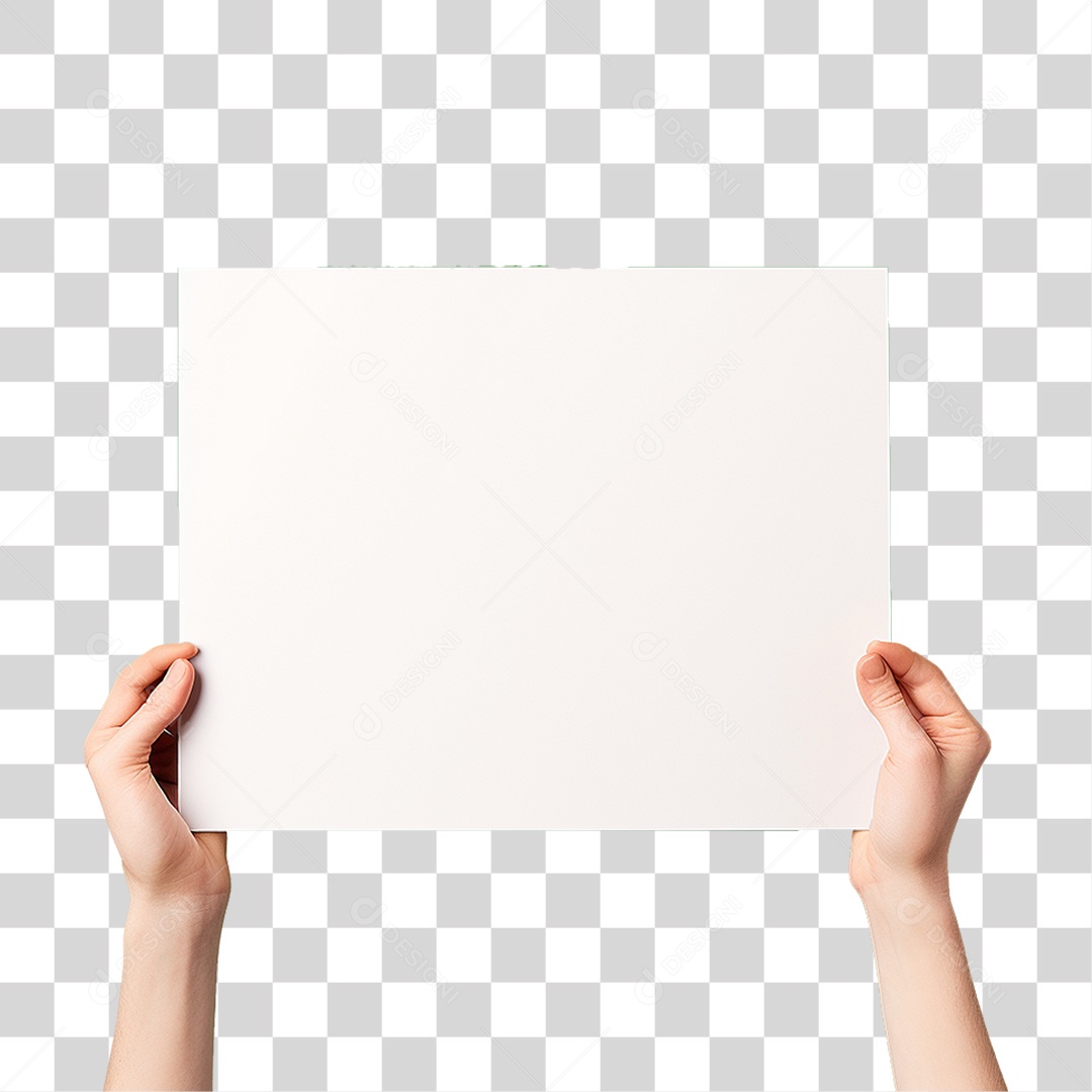 Homem Segurando Placa PNG Transparente