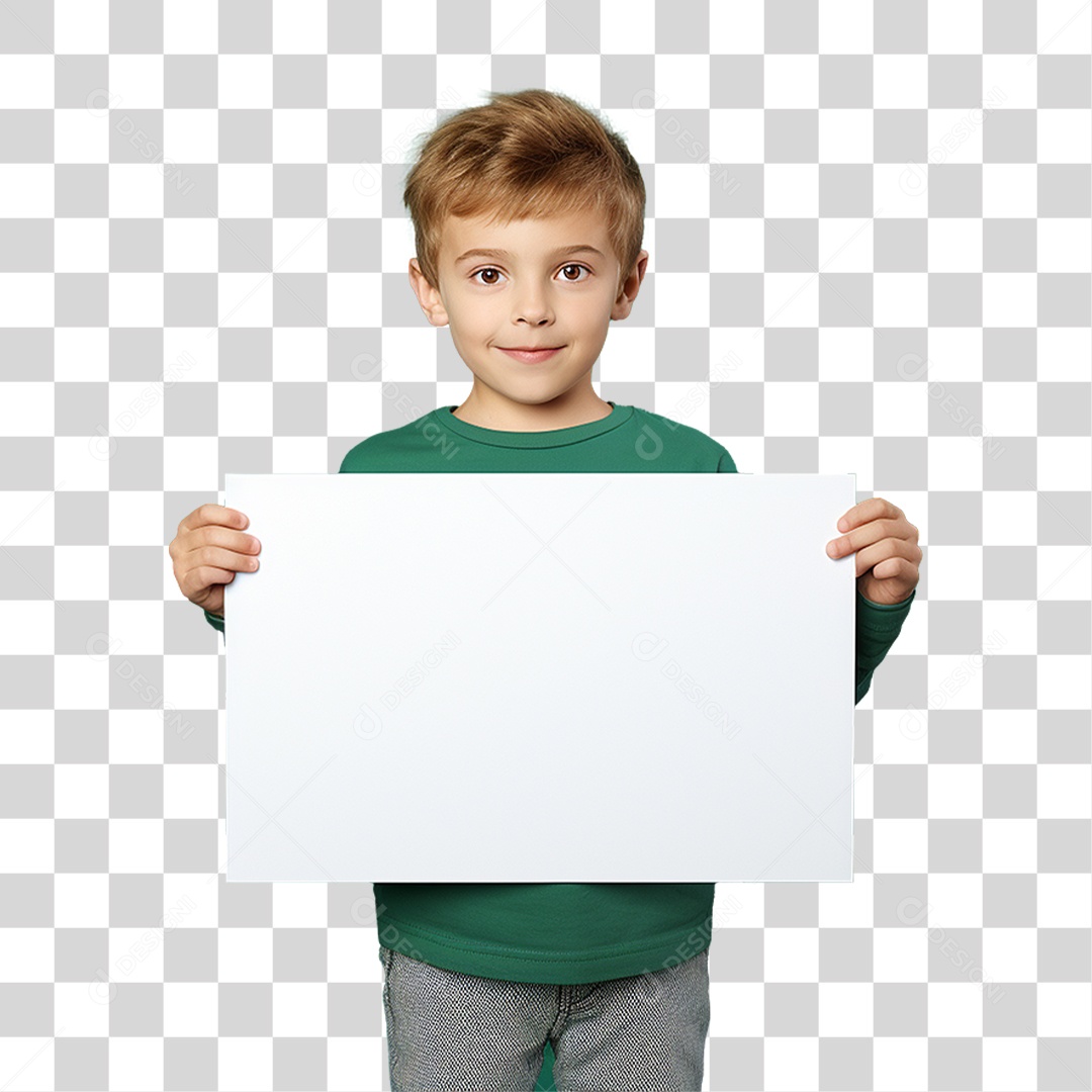 Homem Segurando Placa PNG Transparente