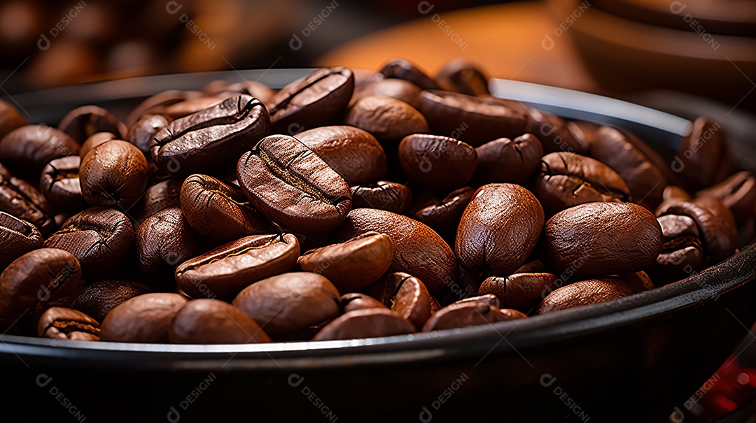 Grãos de café sobre fundo branco