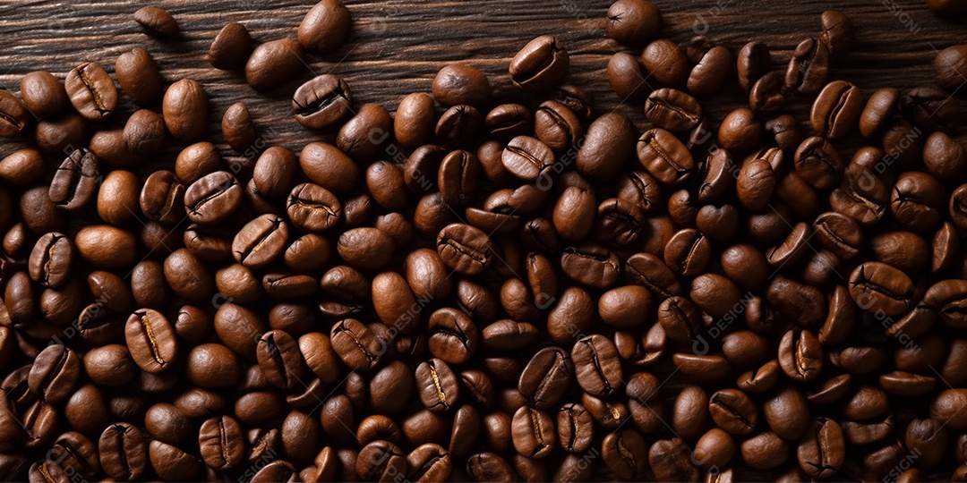 Grãos de café sobre fundo branco