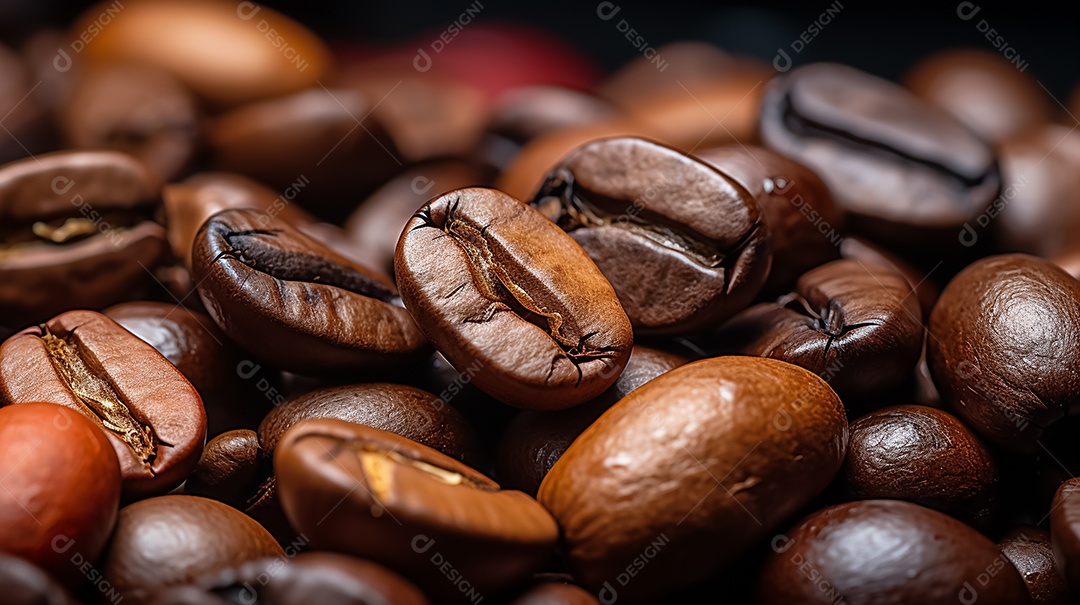 Grãos de café sobre fundo branco