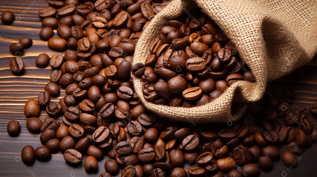 Grãos de café sobre fundo branco