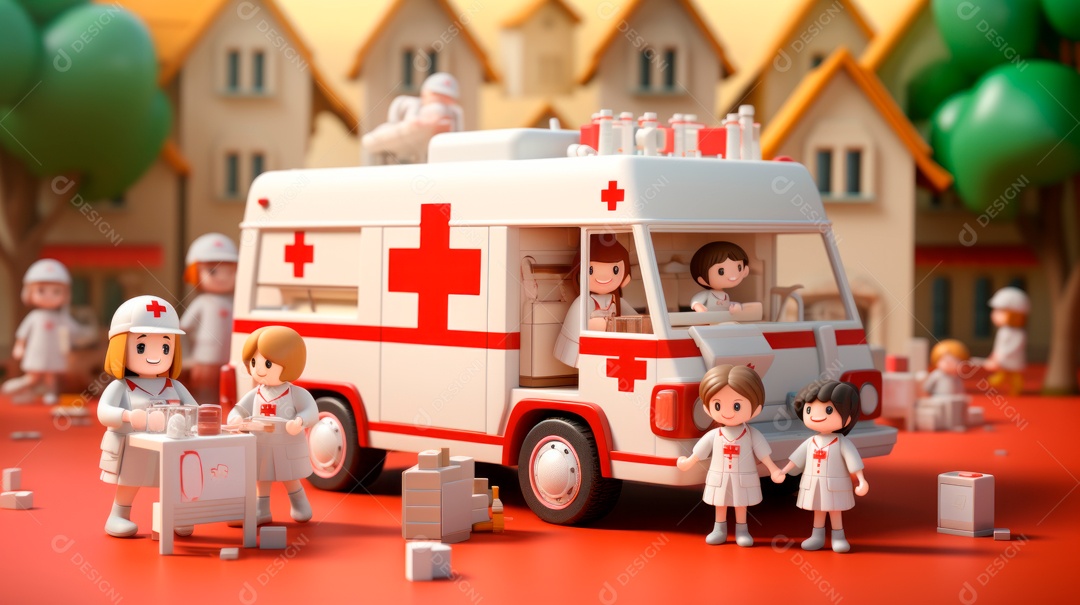 International Red Cross Day 8th May cartoon style 3D Generative AI (6).