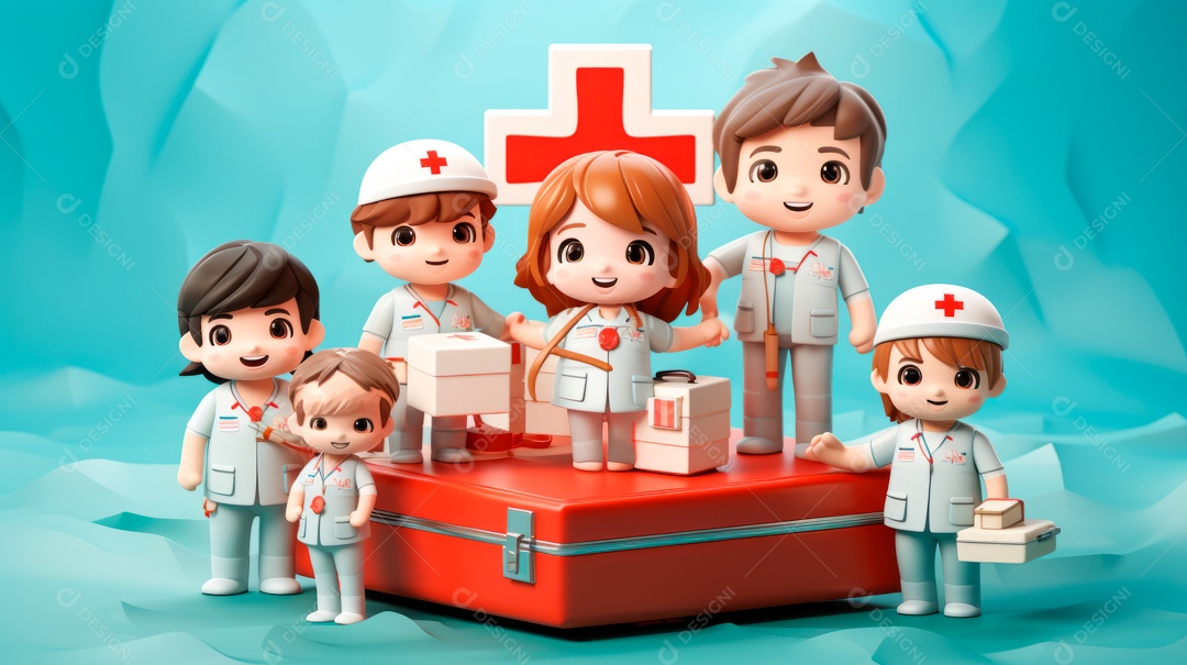 International Red Cross Day 8th May cartoon style 3D Generative AI (20).