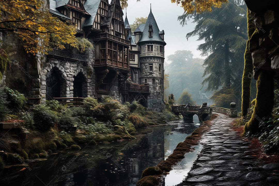 HD foto realista de castelo minimalistico