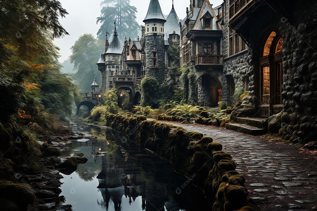 HD foto realista de castelo minimalistico