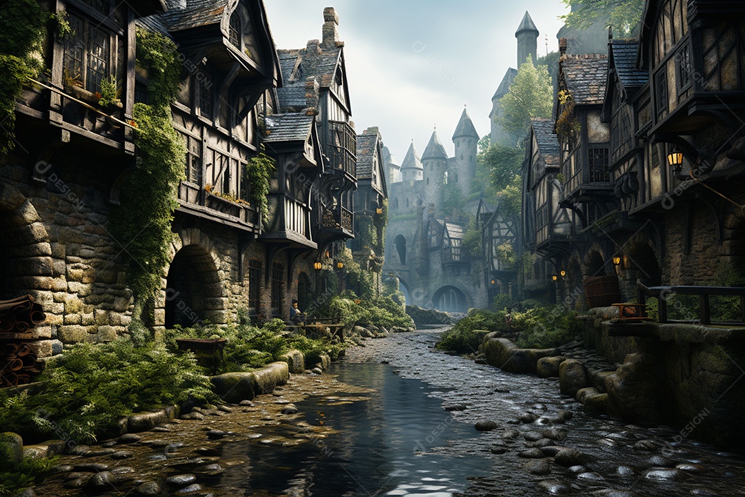 HD foto realista de castelo minimalistico