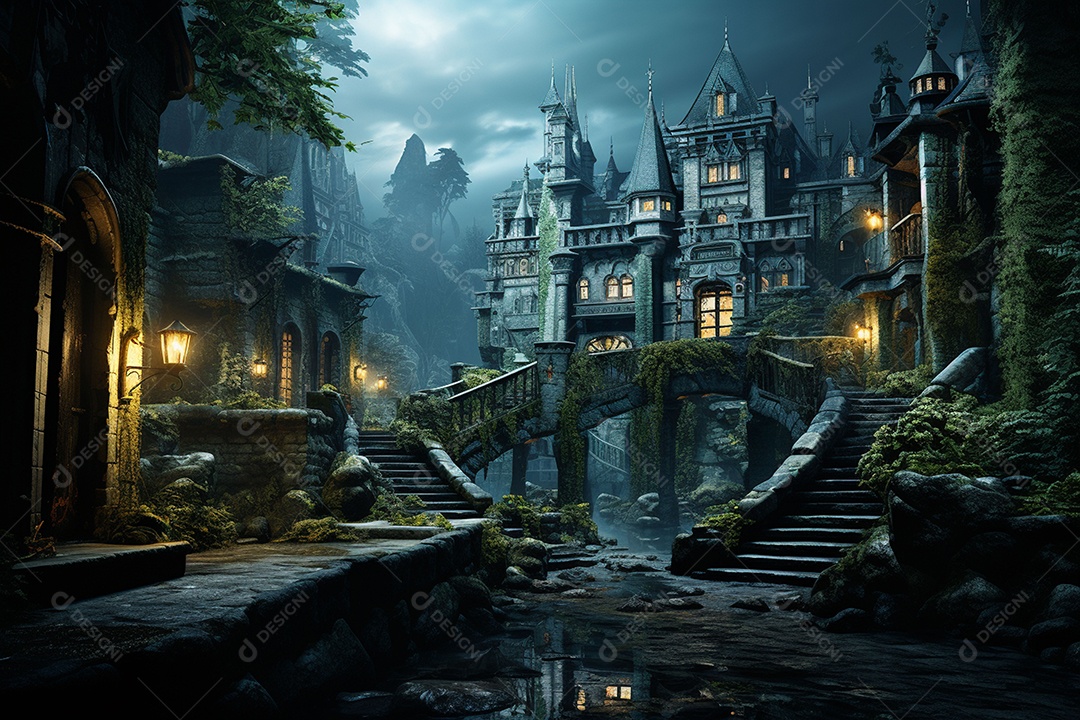 HD foto realista de castelo minimalistico