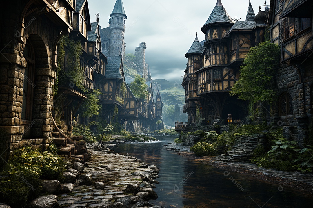 HD foto realista de castelo minimalistico