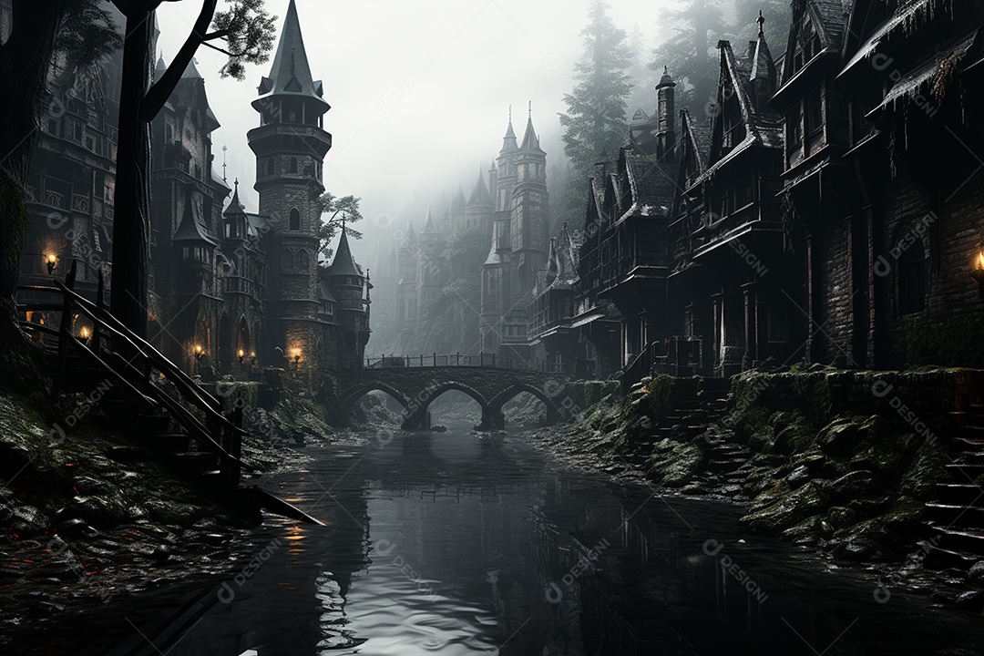 HD foto realista de castelo minimalistico