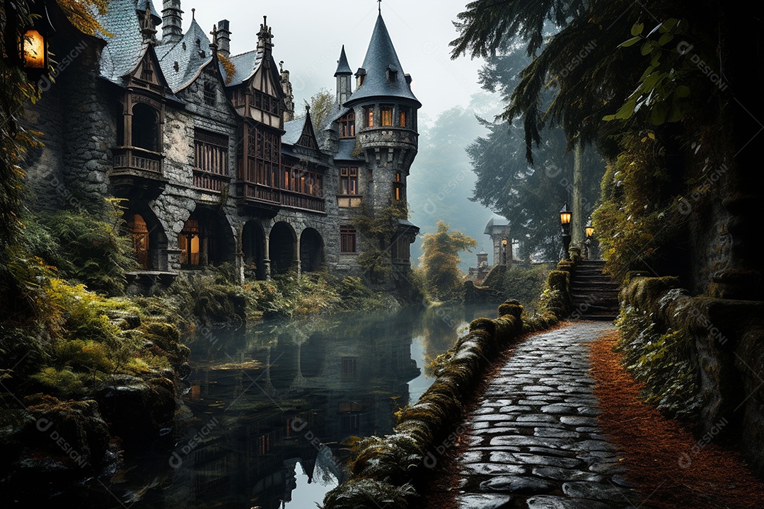 HD foto realista de castelo minimalistico