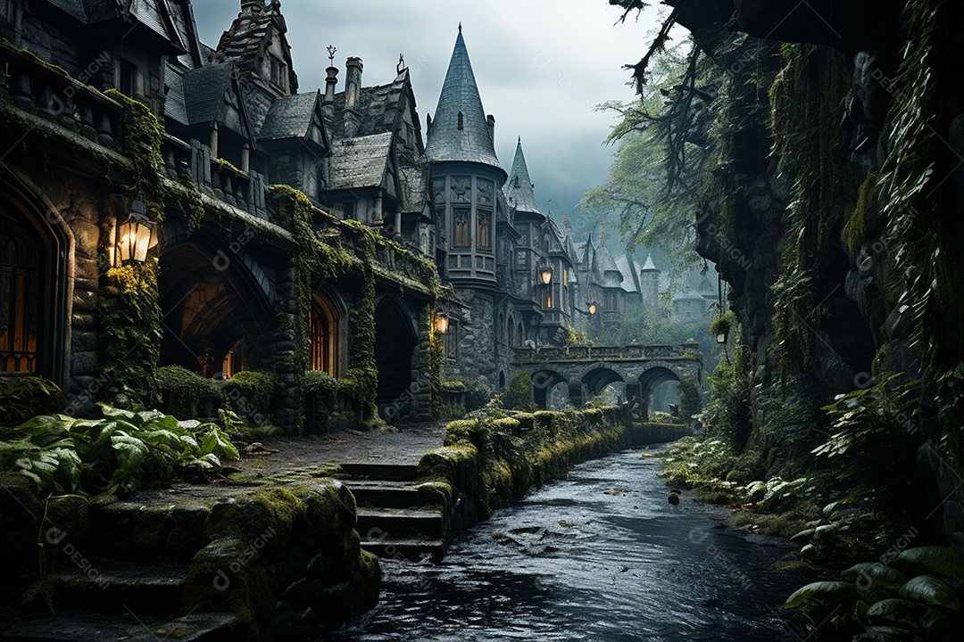 HD foto realista de castelo minimalistico