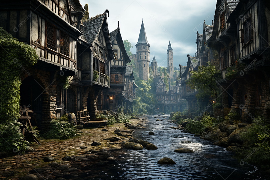 HD foto realista de castelo minimalistico