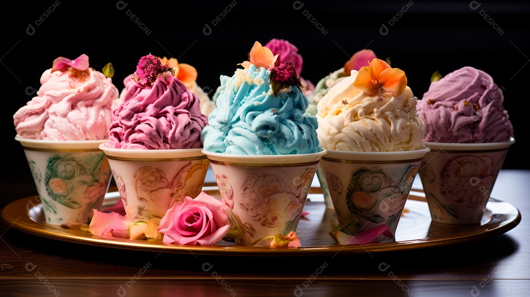 Dia do Sorvete no Japão, 9 de maio, estilo cartoon 3D Generative AI.