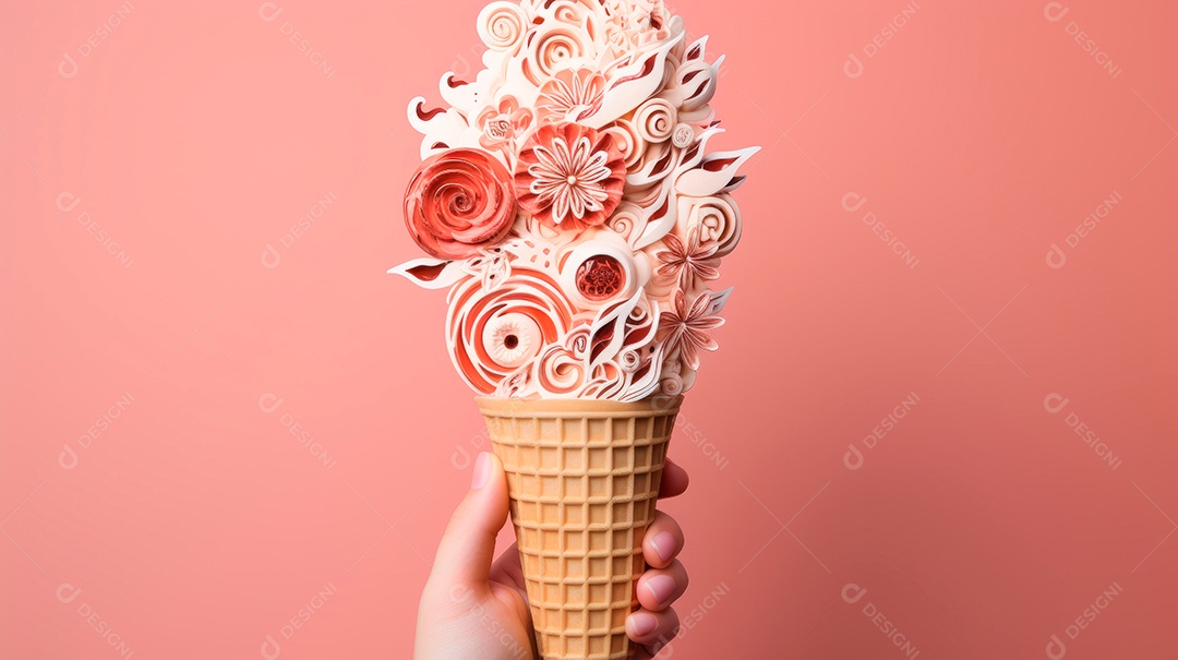 Dia do Sorvete no Japão, 9 de maio, estilo cartoon 3D Generative AI.