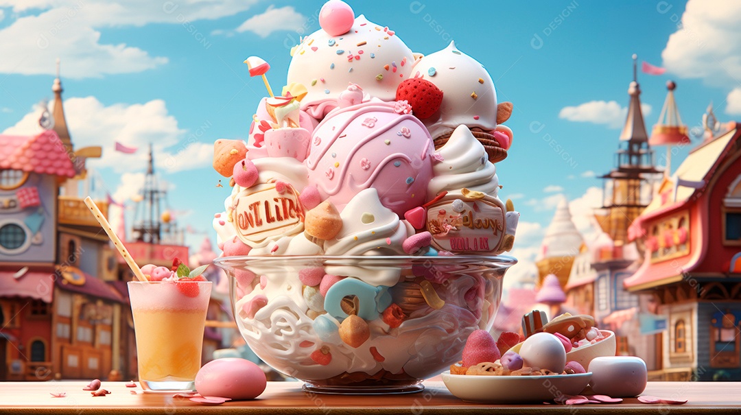 Ice Cream Day Japan 9th May cartoon style 3D Generative AI (14).