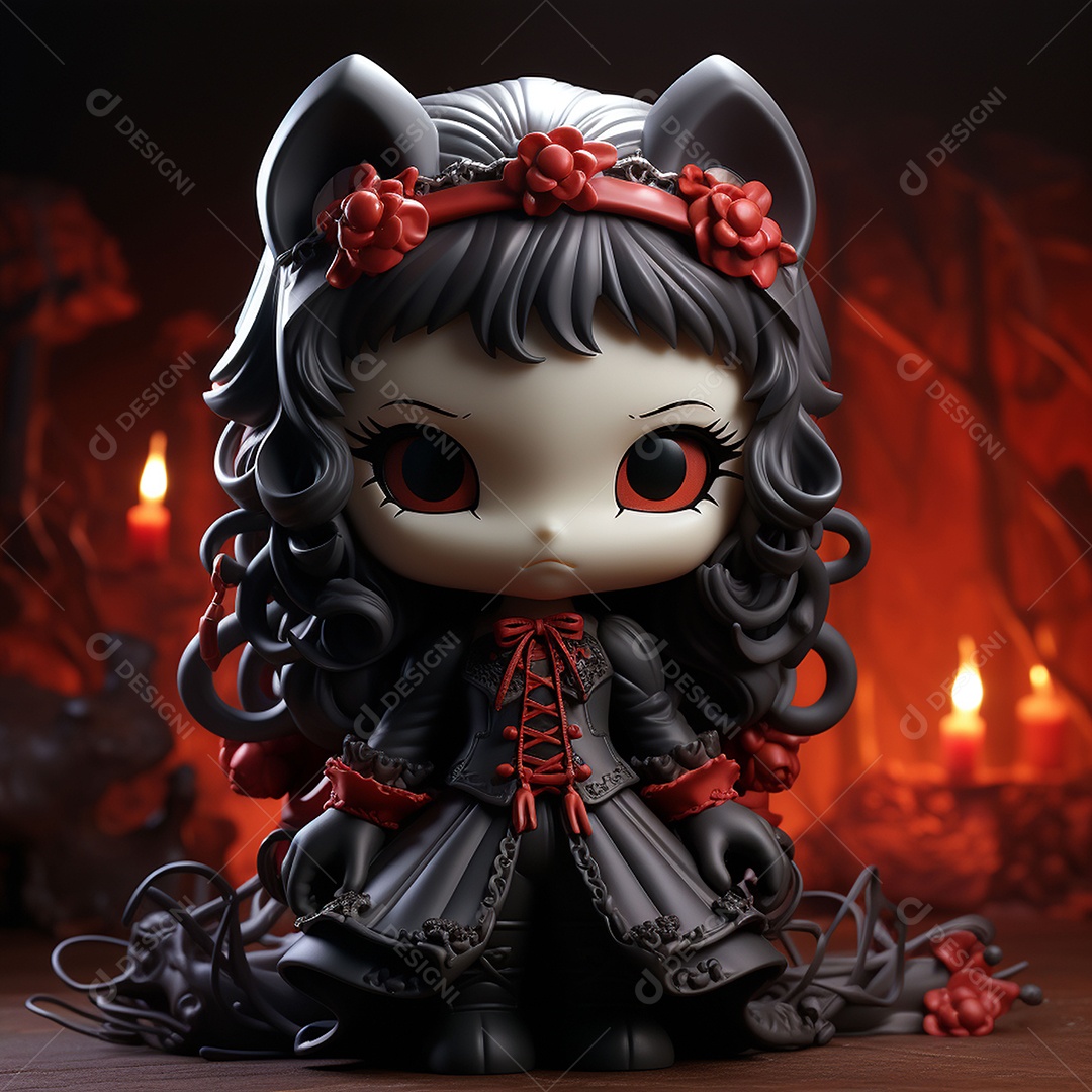 Desenho animado da hello kitty vampira