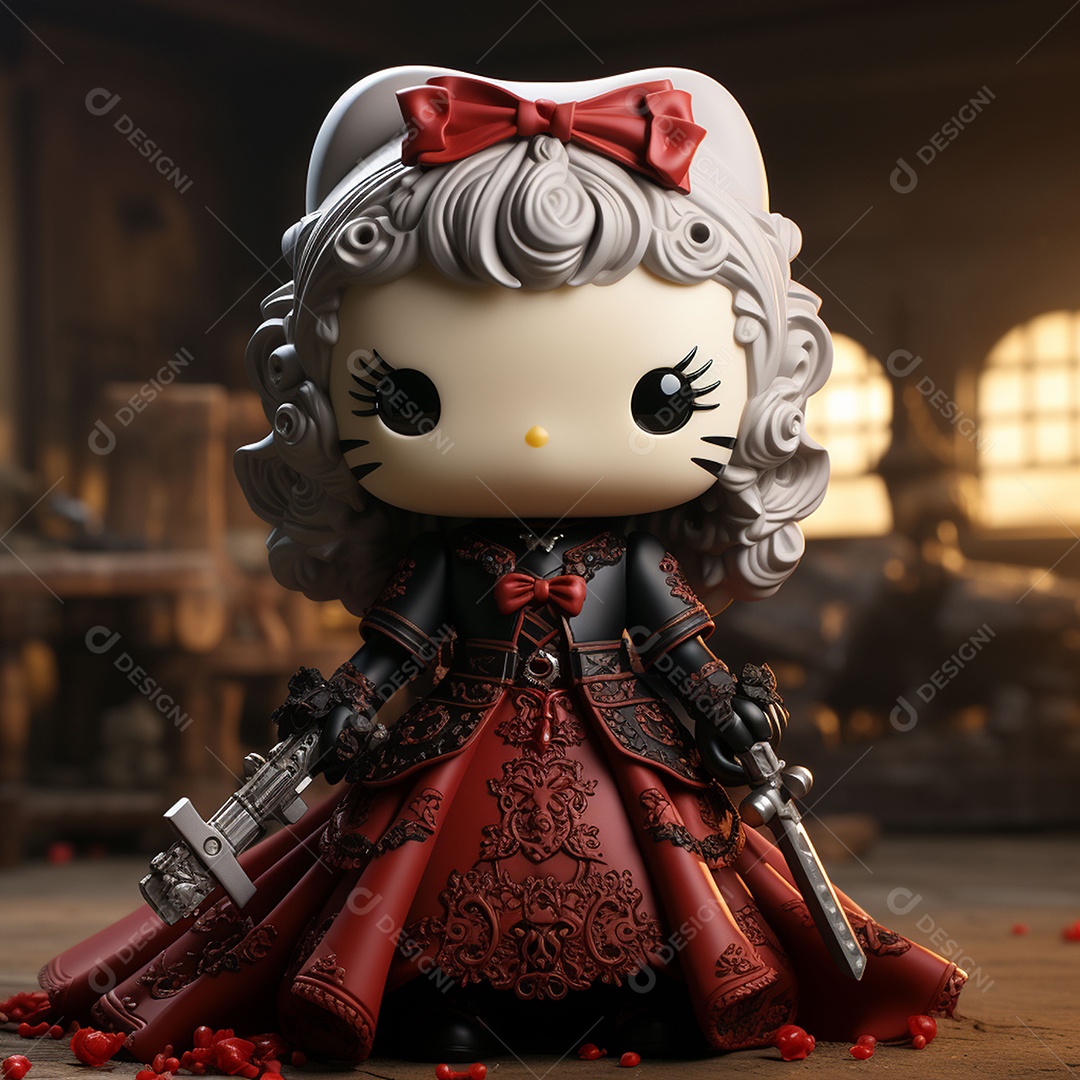 Desenho animado da hello kitty vampira