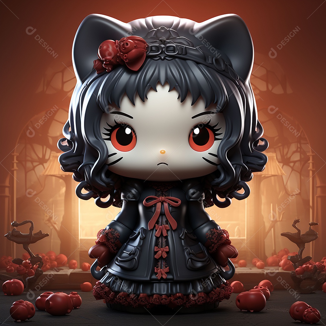 Desenho animado da hello kitty vampira