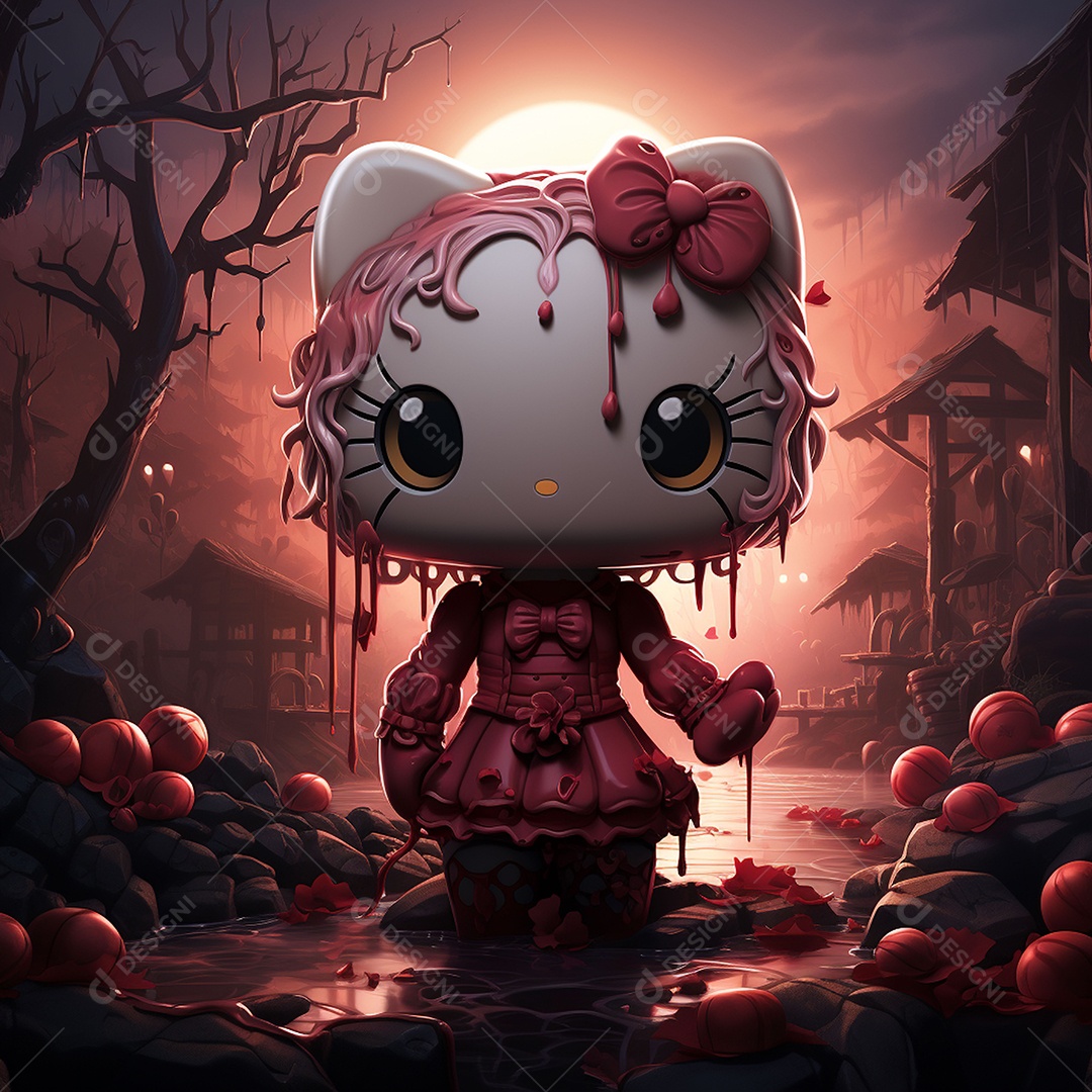 Desenho animado da hello kitty vampira