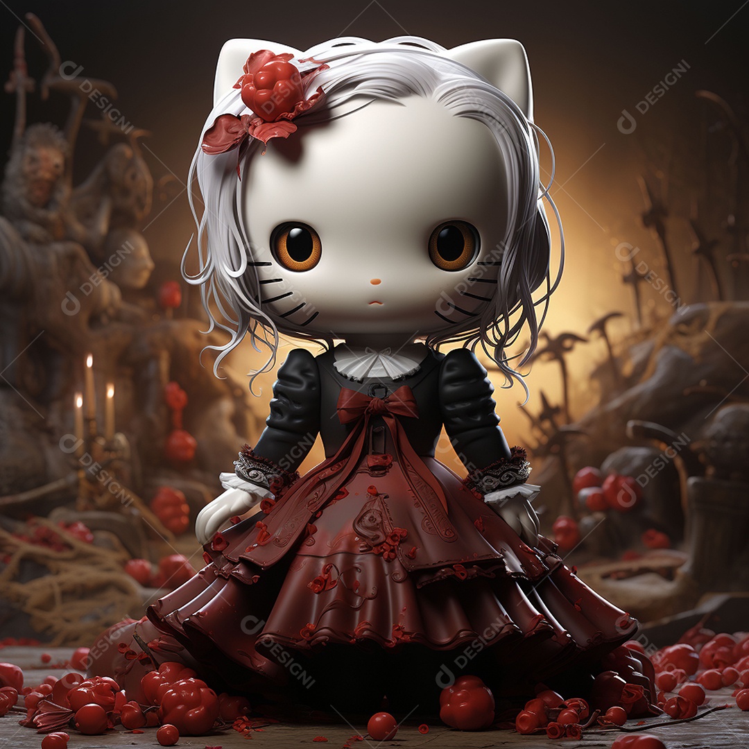 Desenho animado da hello kitty vampira