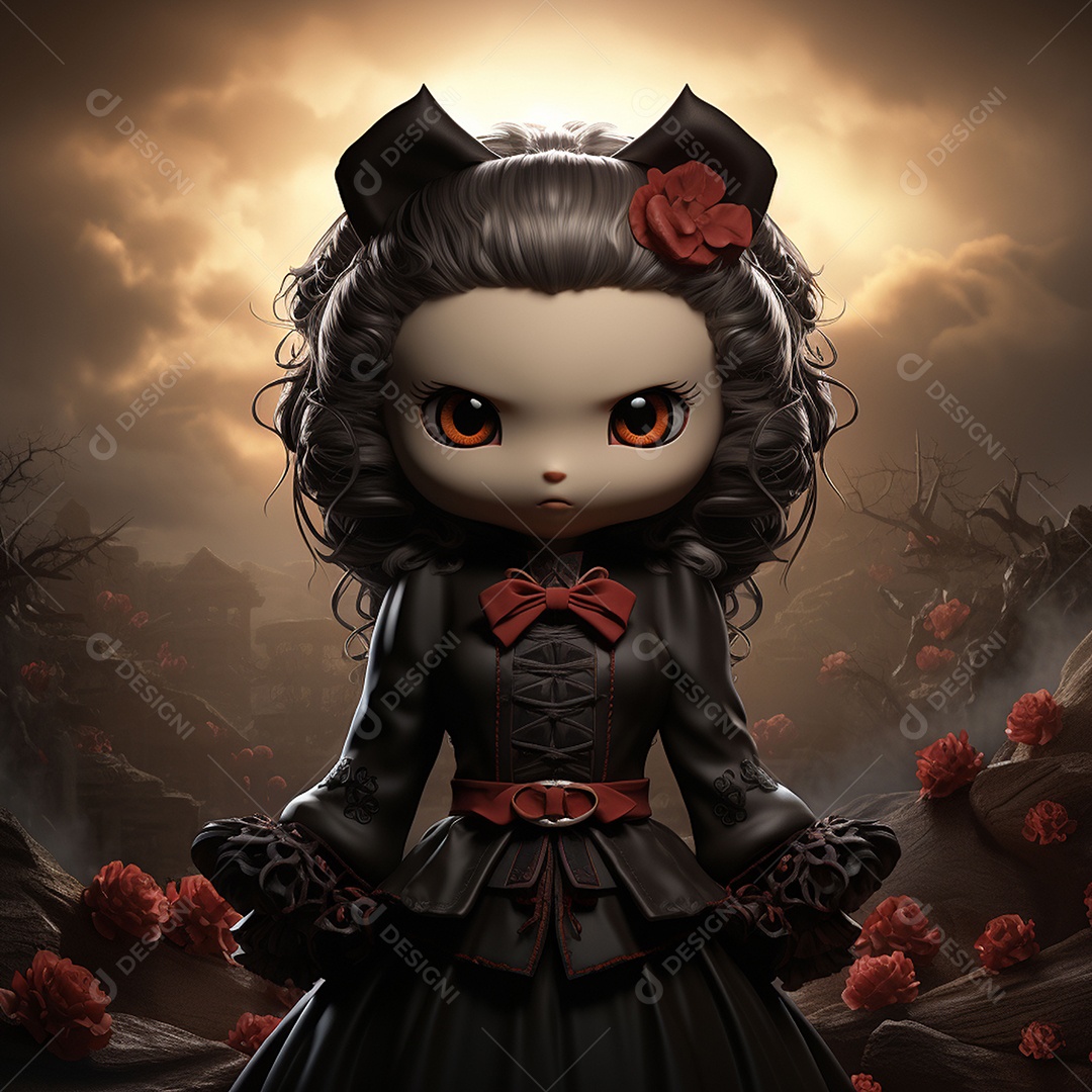 Desenho animado da hello kitty vampira
