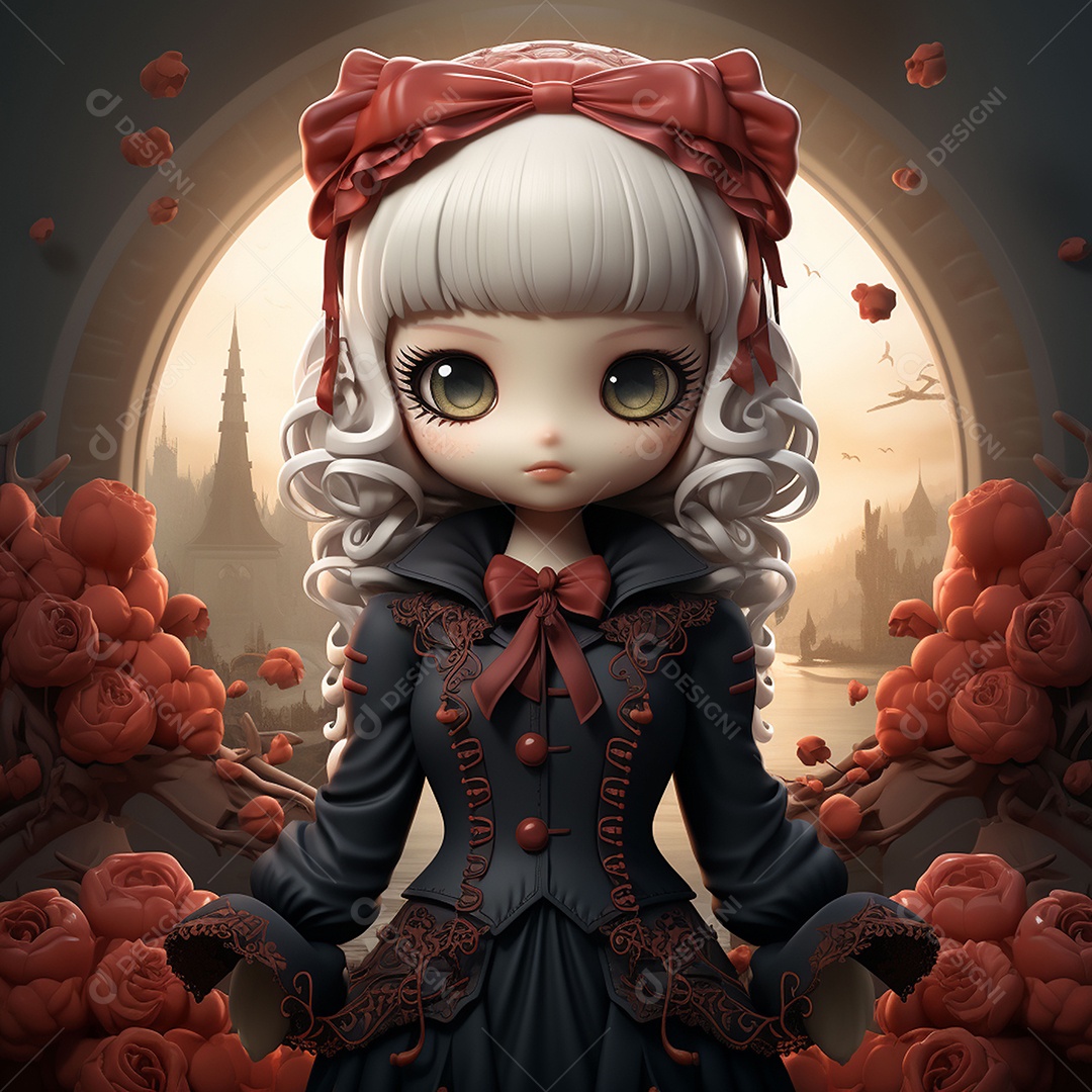 Desenho animado da hello kitty vampira