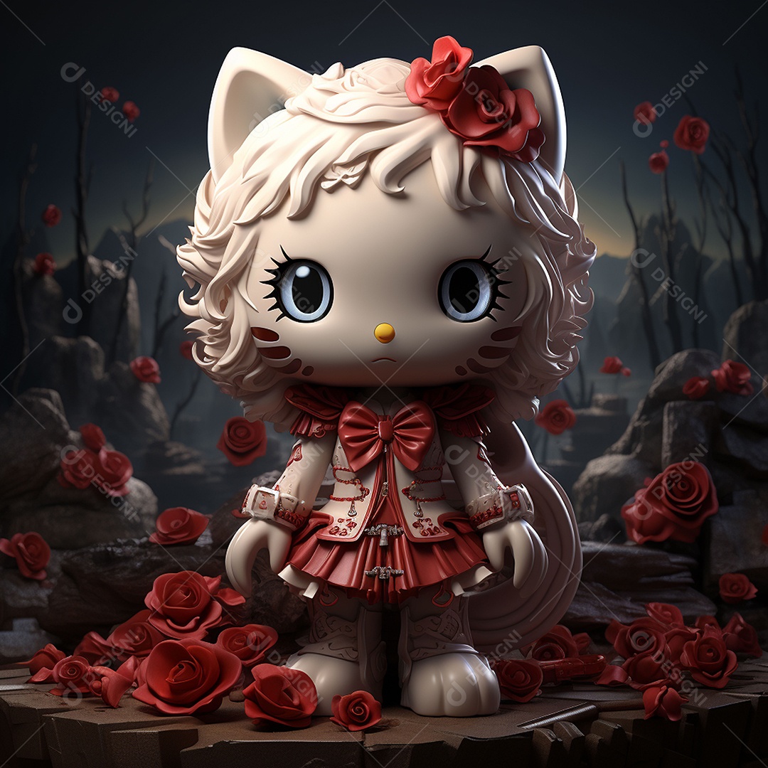 Desenho animado da hello kitty vampira